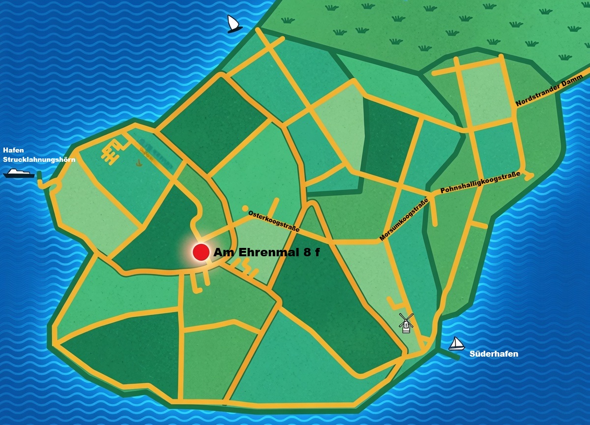 Lageplan BiMimi Ferienwohnung Nordstrand